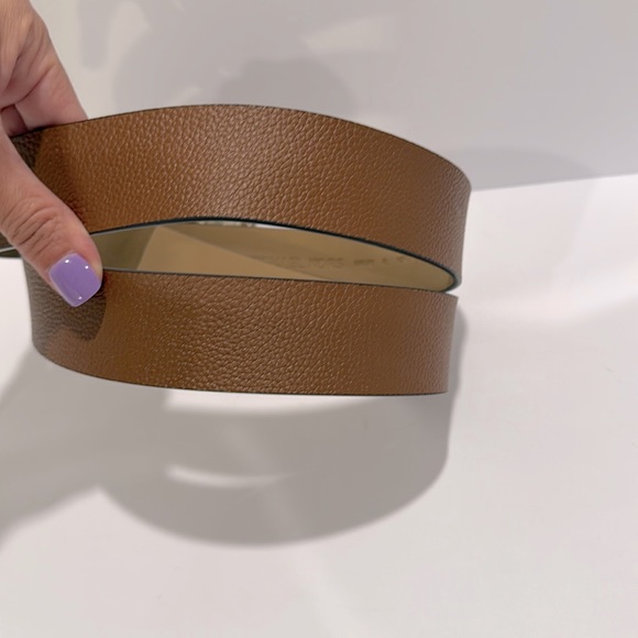 NWT Michael Kors Brown Pebbled Leather Belt (size medium) - Picture 5 of 9